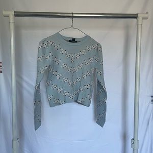 Blue Floral Sweater